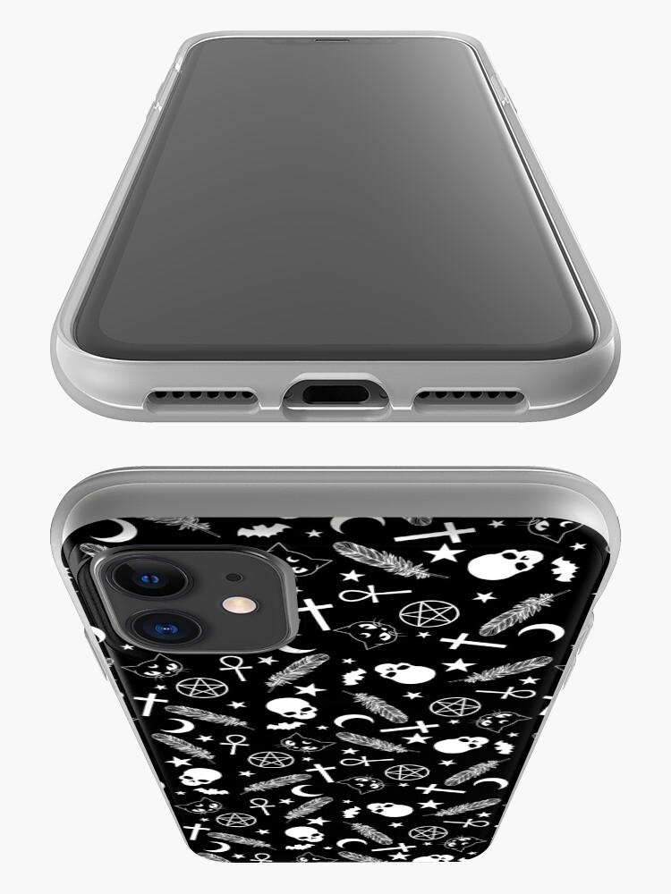 Alternate view of Spoopy | Halloween Witch Seamless Pattern | Black and White iPhone Case & Cover