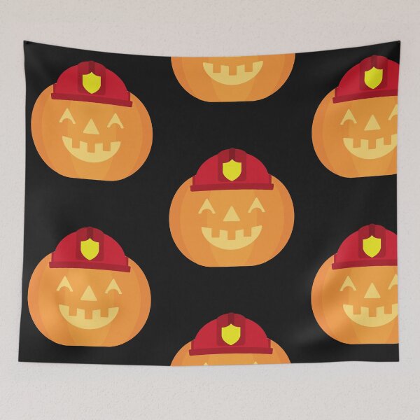 Item preview, Spooky Carved Pumpkin Firefighter, Halloween Hallows Eve Celebration designed and sold by treasures83.