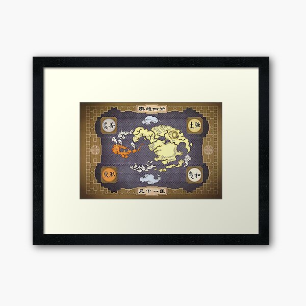 Avatar die letzte Airbender-Karte Gerahmter Kunstdruck