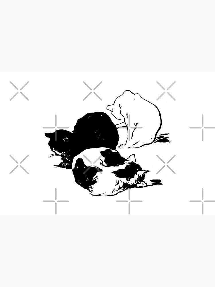 Sleepy Cats Art Nouveau Illustration by backtoblackttt