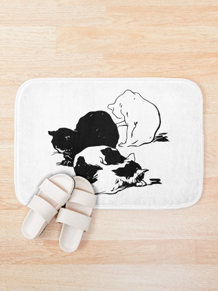 Alternate view of Sleepy Cats Art Nouveau Illustration Bath Mat