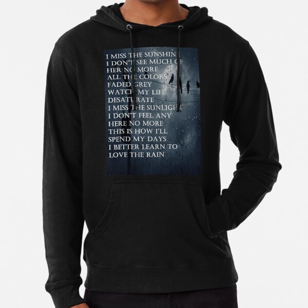 Rain Lyrics Lightweight Hoodie By Modmomo