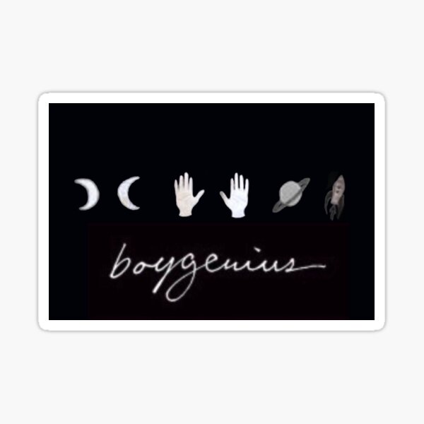 black and white boygenius symbols logo Sticker