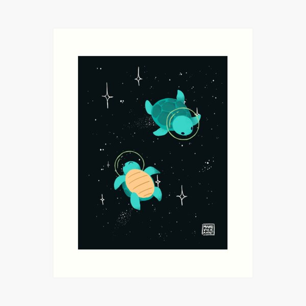 Item preview, Space Turtles designed and sold by Maike Vierkant - Connecting the Cute and the Nerdy.