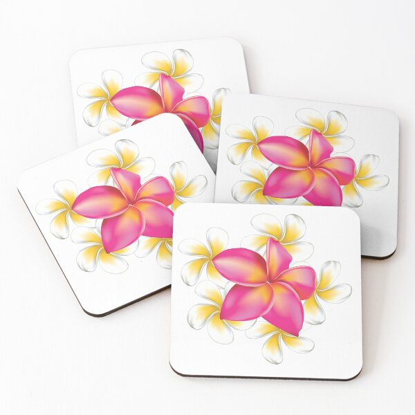 Item preview, Pink and white plumeria flowers designed and sold by AnnArtshock.