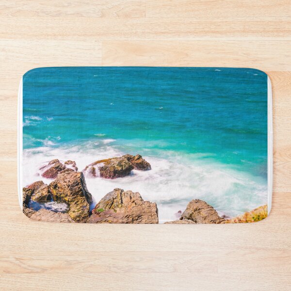 Item preview, Bright Blue Ocean Against Rocks designed and sold by ModernDigitalAU.