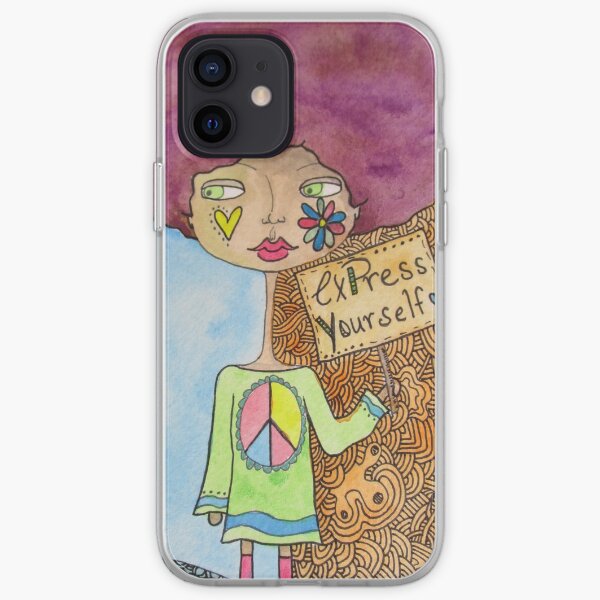 Hippie Lady Expresses Herself iPhone Soft Case