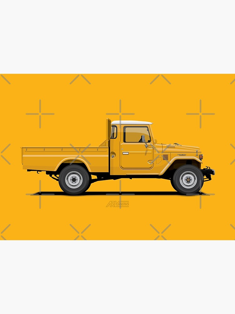 Disover Land Cruiser FJ45 Pick Up Yellow Premium Matte Vertical Poster