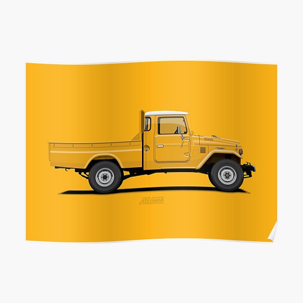 Land Cruiser FJ45 Pick Up Yellow Poster