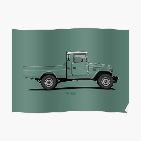 Land Cruiser FJ45 Pick Up Green Poster
