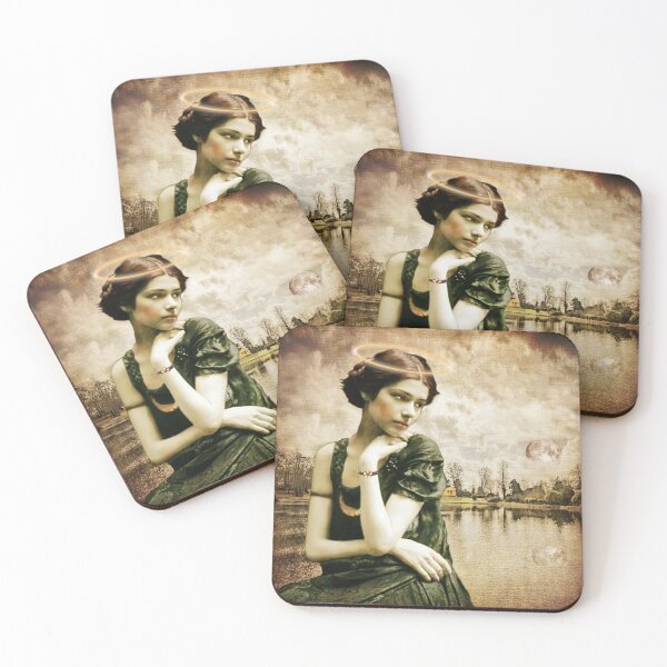 Item preview, Pretty Victorian Girl with Halo beside a Lake with the Moon designed and sold by KALEIDOSCOPE UK.