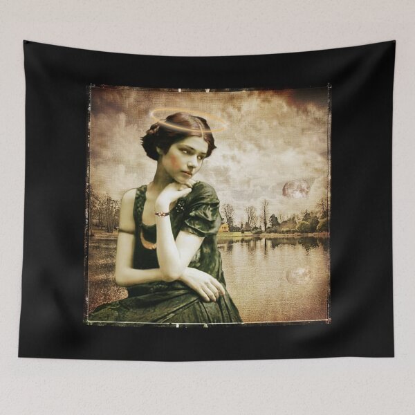 Item preview, Pretty Victorian Girl with Halo beside a Lake with the Moon designed and sold by KALEIDOSCOPE UK.