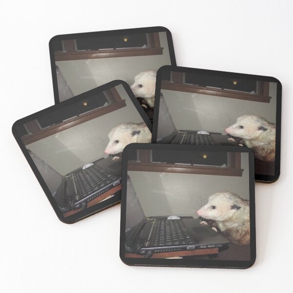 Item preview, possum on computer designed and sold by trixieandkatya_again.