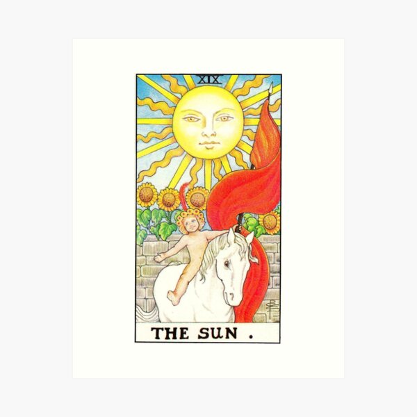 The Rider Waite Tarot 'The Sun' 1910 FINE ART PRINT REPRODUCTION 