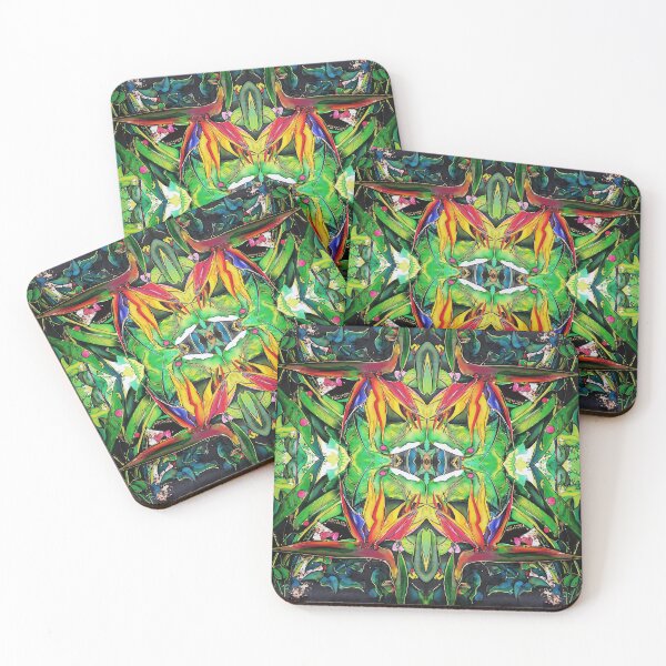 Item preview, JUNGLE GREEN STRELITZIA PATTERN designed and sold by ARTbubble.
