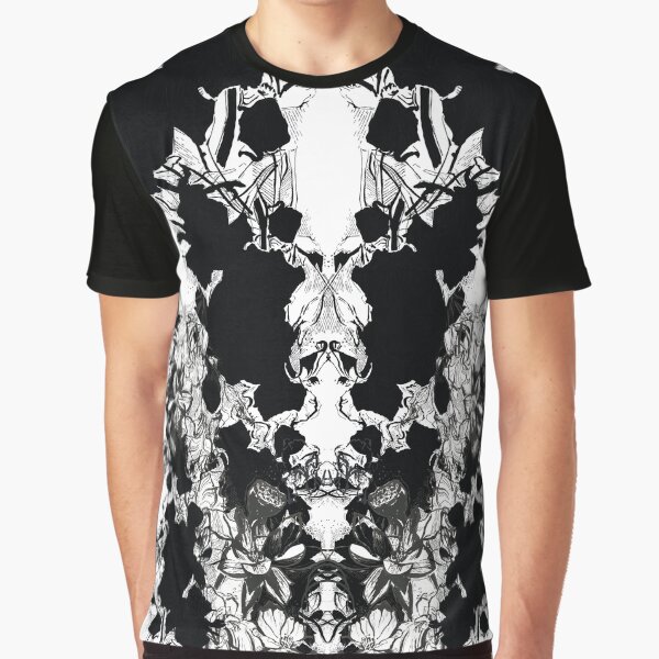 ABSTRACT RORSHACH BLACK & WHITE pattern Graphic T-Shirt