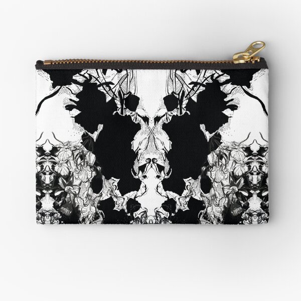ABSTRACT RORSHACH BLACK & WHITE pattern Zipper Pouch