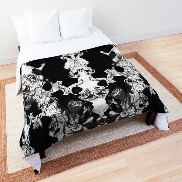 ABSTRACT RORSHACH BLACK & WHITE pattern Comforter