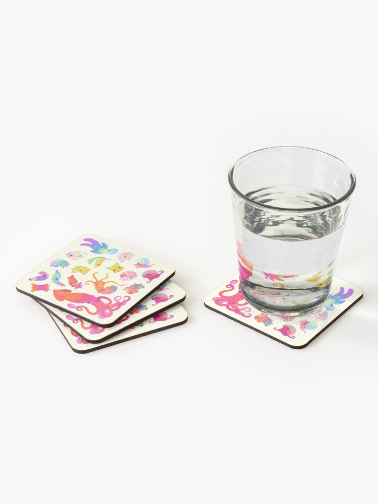 Alternate view of Cephalopod - pastel Coasters (Set of 4)