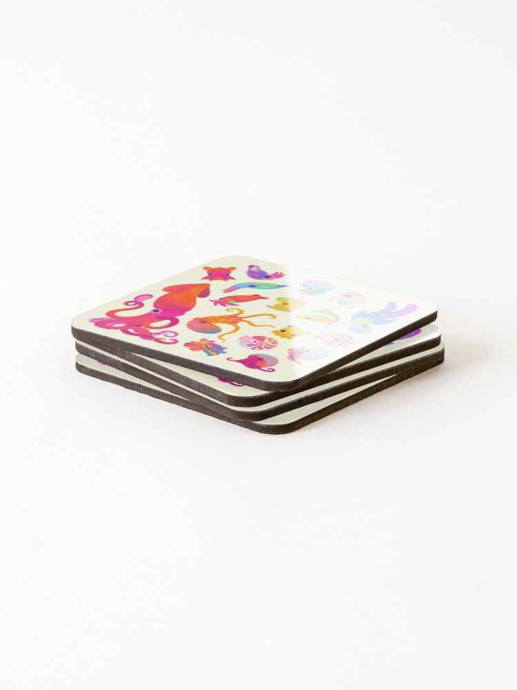 Alternate view of Cephalopod - pastel Coasters (Set of 4)