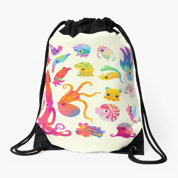 Cephalopod - pastel Drawstring Bag