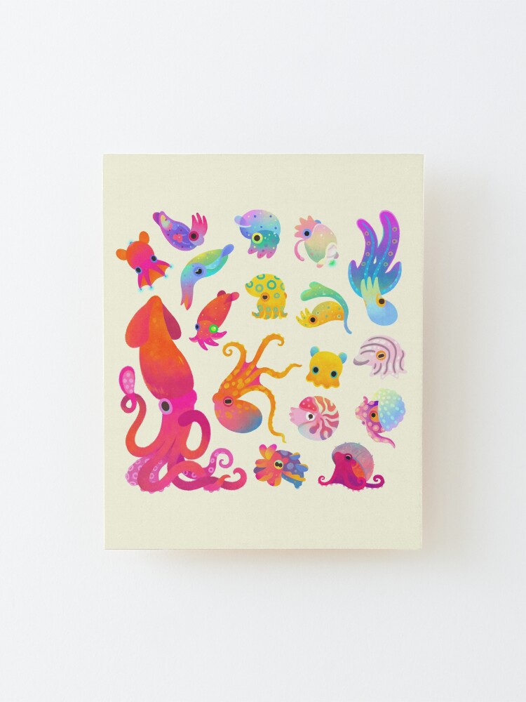 Alternate view of Cephalopod - pastel Mounted Print
