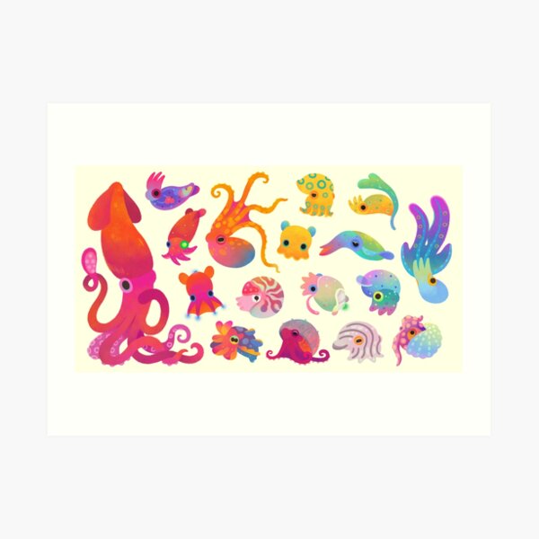 Cephalopod - pastel Art Print