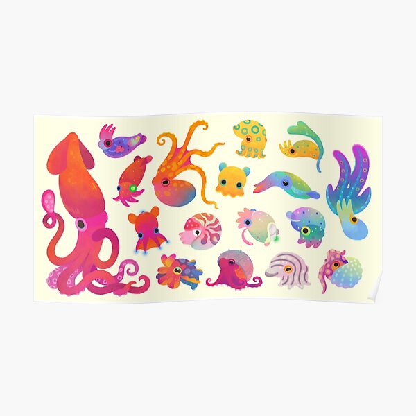 Cephalopod - pastel Poster