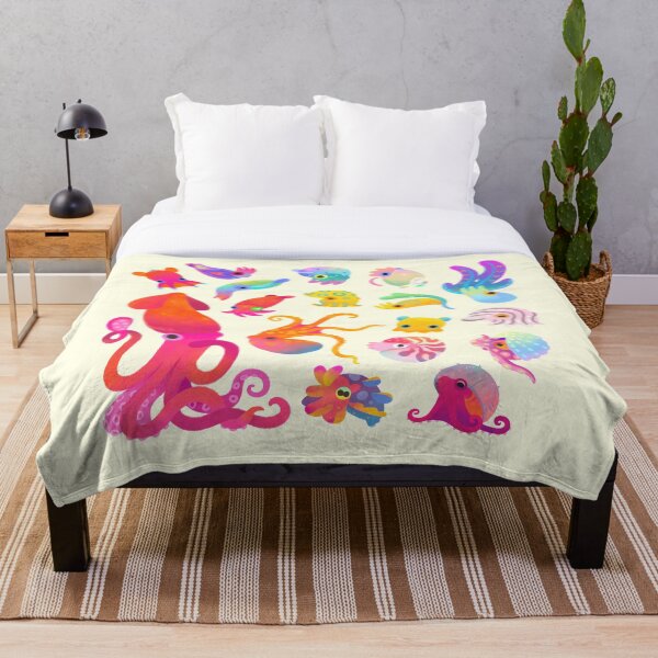 Cephalopod - pastel Throw Blanket