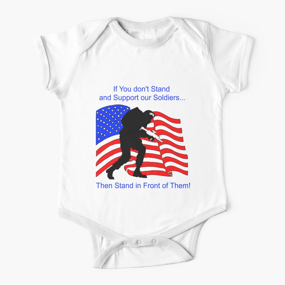 American Flag- Support our Troops 2 Baby One-Piece