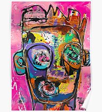 Neoexpressionism, art brut, spontaneous art, black and Colors, free figuration Poster