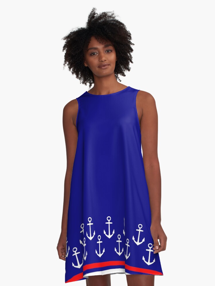 Blue and white outlet theme dress