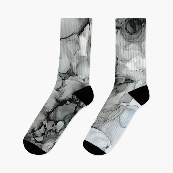 Item preview, Black, White, and Gray Abstract: Original Alcohol Ink Painting designed and sold by herzart.