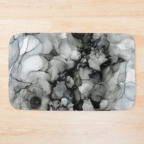 Item preview, Black, White, and Gray Abstract: Original Alcohol Ink Painting designed and sold by herzart.