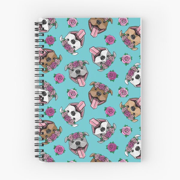 Item preview, Floral Crowned Pit Bulls - Happy Pit Bulls designed and sold by littlearrow.