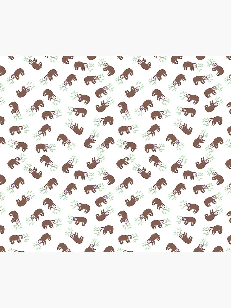 Thumbnail 2 of 2, Duvet Cover, sleepy sloth napping on a branch designed and sold by evenstarhancock.