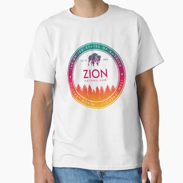 Vista previa del artículo con la obra «Parque Nacional Zion Utah Emblem UT Souvenirs», diseñado y vendido por Brandon Fuller.