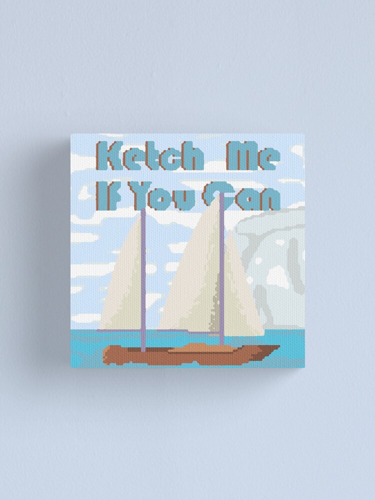 Alternate view of Ketch Me If You Can Nautical Sailing Cross Stitch. Canvas Print