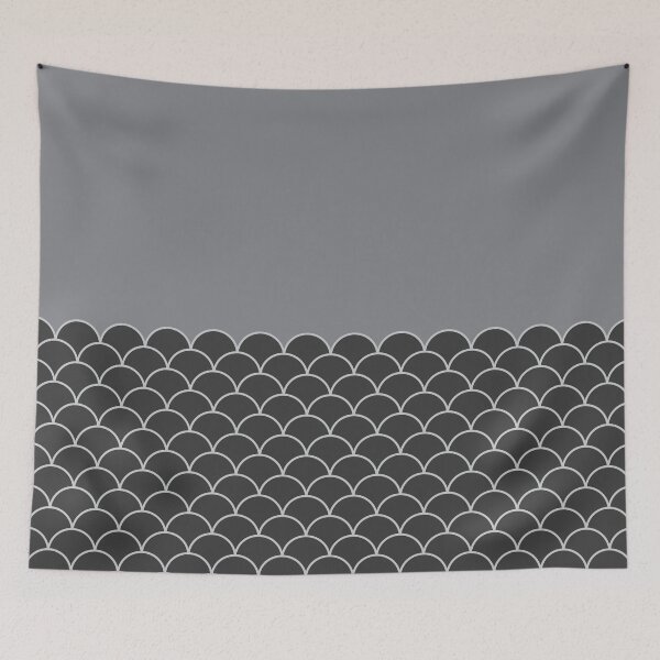Item preview, Fish Scales, Dark Charcoal, Sharkskin Grey designed and sold by ThingsThatSing.