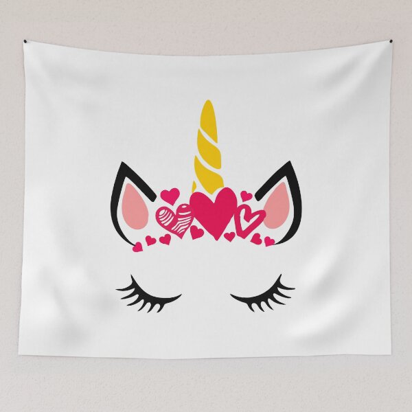 Item preview, Valentines Day Unicorn Hearts cute gift for girls designed and sold by hadleydesigns.
