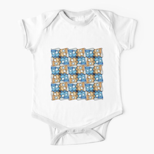Train tessellation Short Sleeve Baby One-Piece