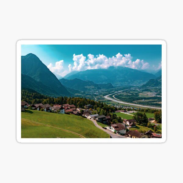 Buildings in Triesenberg , Liechtenstein Sticker
