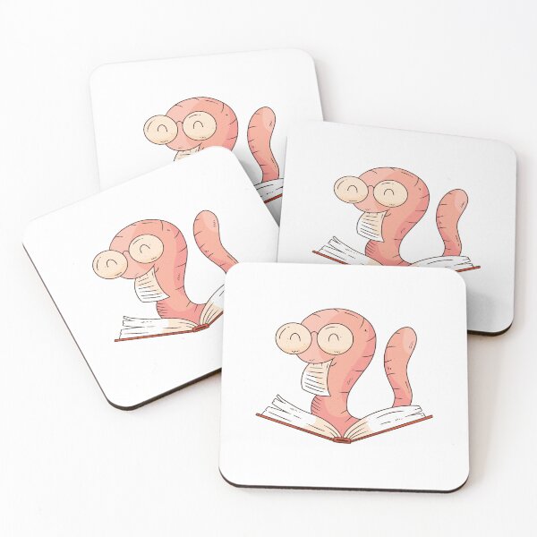 Item preview, cute cartoon bookworm designed and sold by DerSenat.