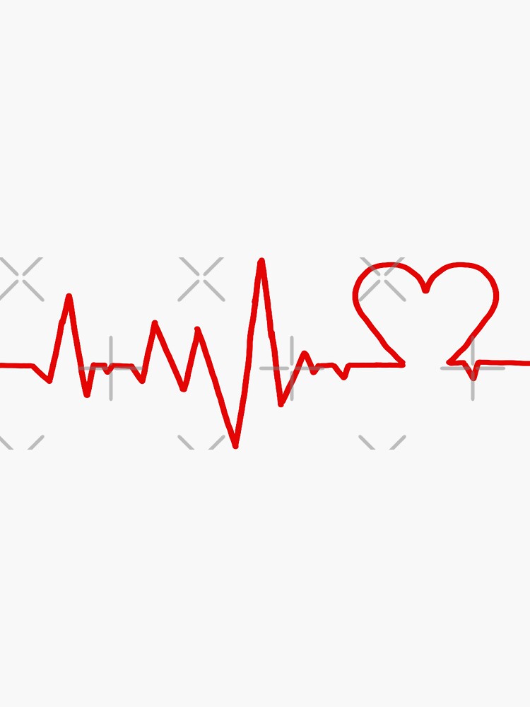 "Heart Monitor" Sticker by DesignsBySaxton Redbubble