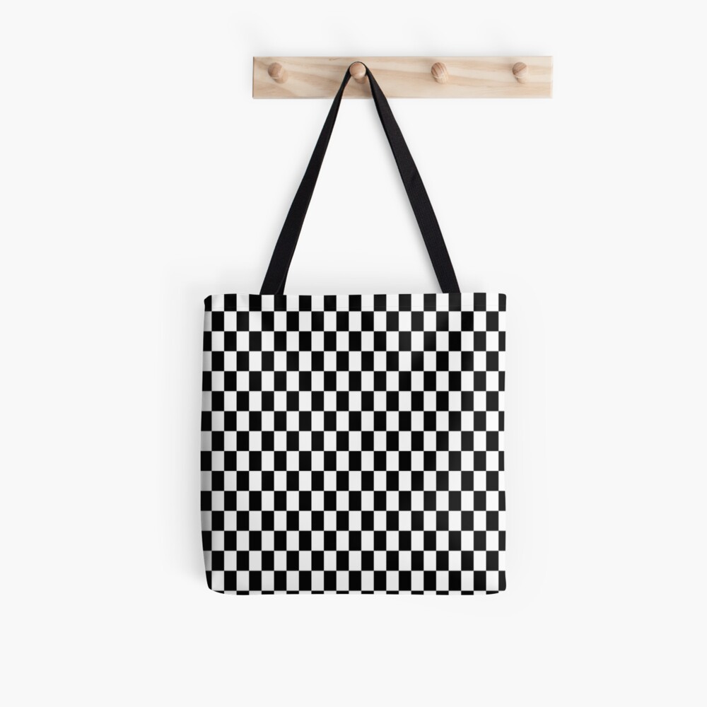 Black and white checkered bag sale