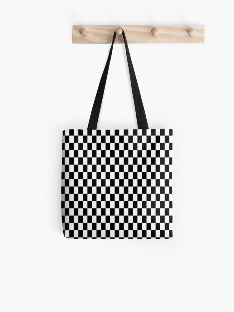 Black and white Checkered Tote Bag for Sale by maddiesartworks