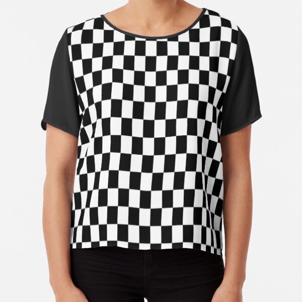 black and white checkered t shirt women's