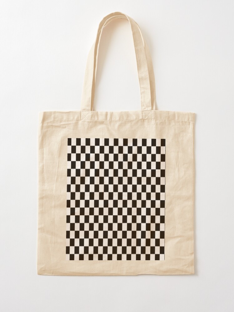 Black and white Checkered Tote Bag for Sale by maddiesartworks