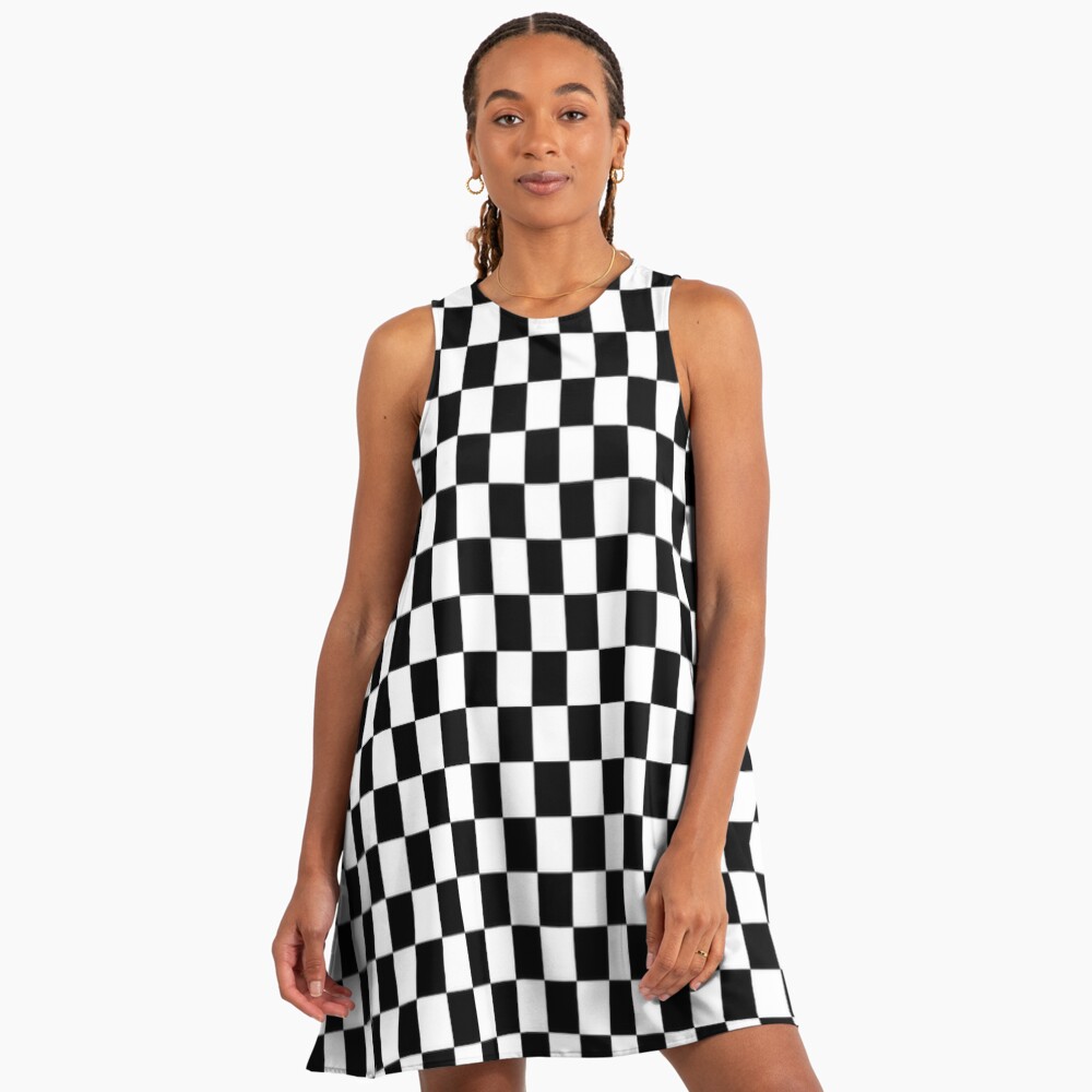 Black and white Checkered" A-Line Dress for Sale by maddiesartworks |  Redbubble