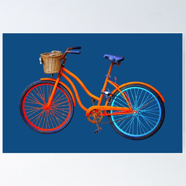 Item preview, Old icelandic bicycle on snorkel blue background designed and sold by AHELENE.